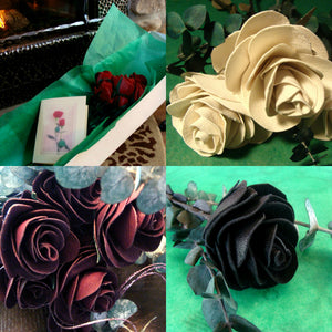 handcrafted, leather roses,