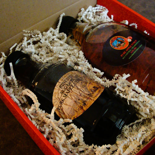 SUGAR BUSH 16OZ. MAPLE AND 12OZ. APPLE SYRUP COMBO GIFT BOX