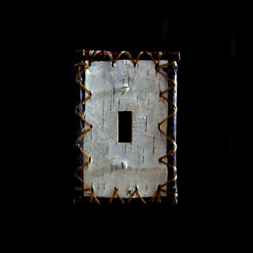 Real birch bark outlet and switch plate cover any configuration.