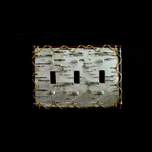 Real birch bark outlet and switch plate cover any configuration.